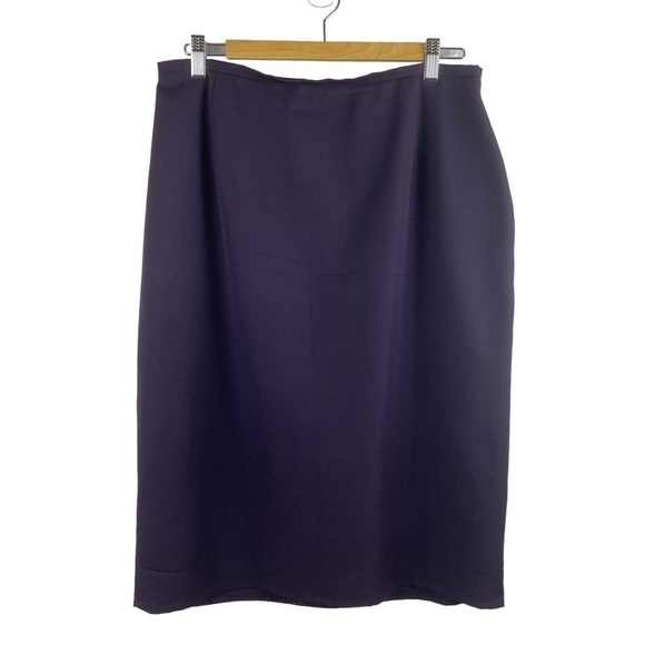 VINTAGE Jones Wear Purple Wool Pencil Skirt Size 18 - Picture 1 of 9